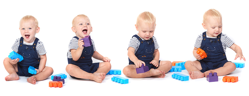 Small boy playing with blocks