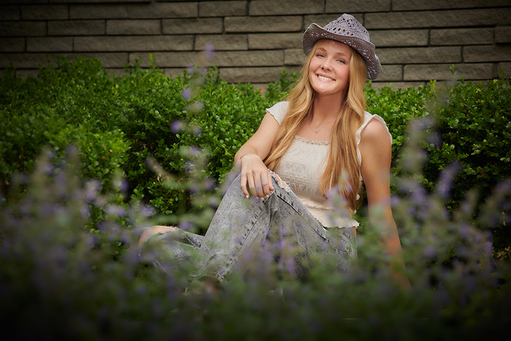 Senior Photo in flowers